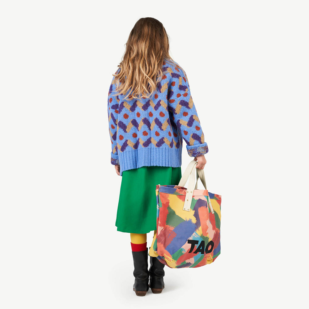New - The Animals Observatory Raccoon Kid's Wool Cardigan Blue | BIEN BIEN www.bienbienshop.com