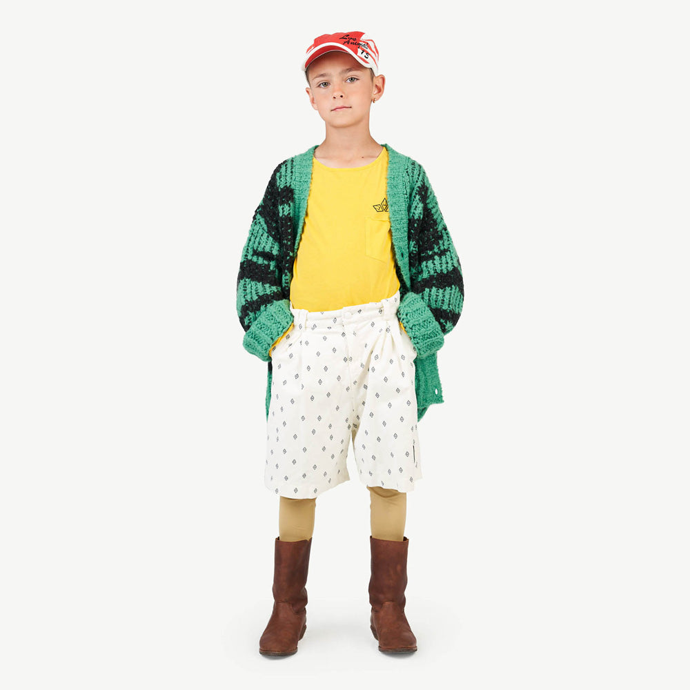 New - The Animals Observatory Arty Raccoon Kid's Cardigan Green/Black | BIEN BIEN www.bienbienshop.com