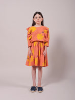 NEW Bobo Choses Sparkle Kid Woven Ruffle Dress Melon Organic Cotton | BIEN BIEN
