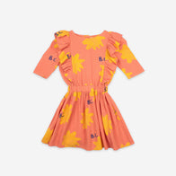 NEW Bobo Choses Sparkle Kid Woven Ruffle Dress Melon Organic Cotton | BIEN BIEN