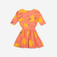 NEW Bobo Choses Sparkle Kid Woven Ruffle Dress Melon Organic Cotton | BIEN BIEN