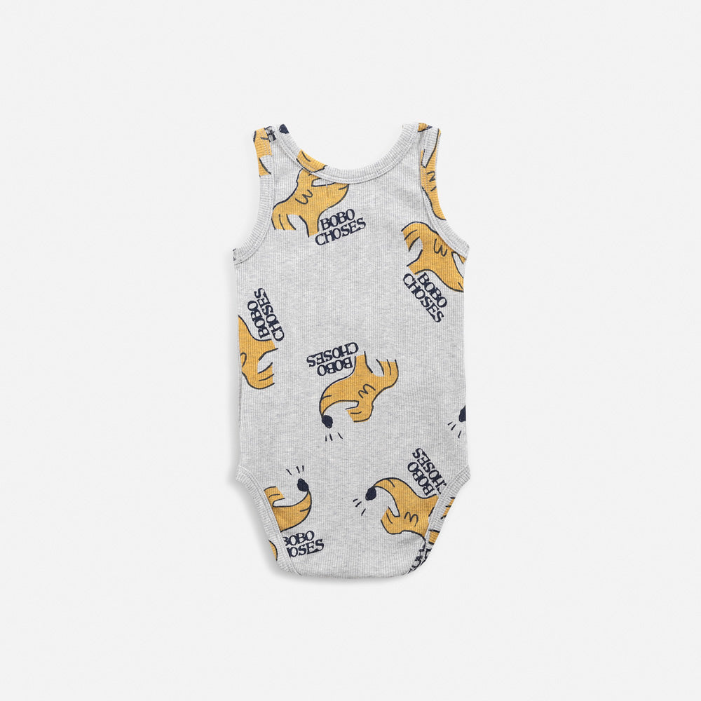 NEW Bobo Choses Sniffy Dog Baby Body Onesie Heather Grey | BIEN BIEN bienbienshop.com