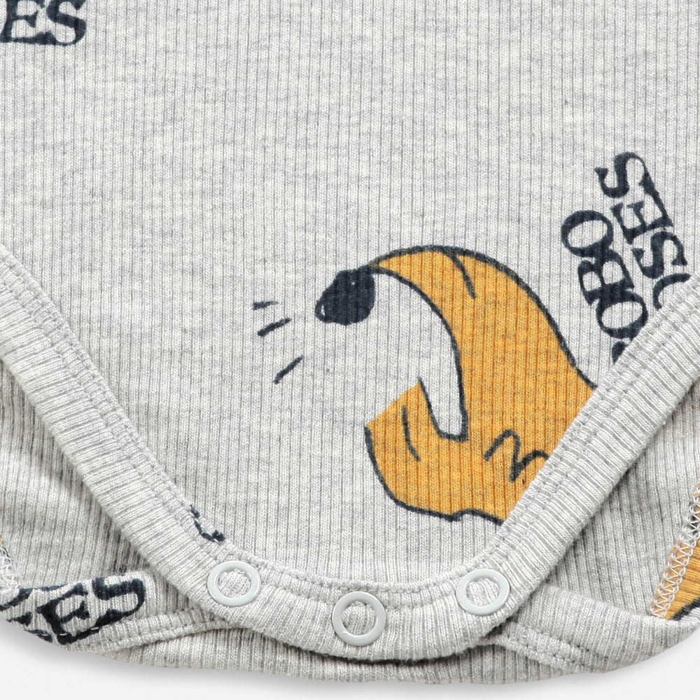NEW Bobo Choses Sniffy Dog Baby Body Onesie Heather Grey | BIEN BIEN bienbienshop.com