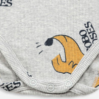 NEW Bobo Choses Sniffy Dog Baby Body Onesie Heather Grey | BIEN BIEN bienbienshop.com