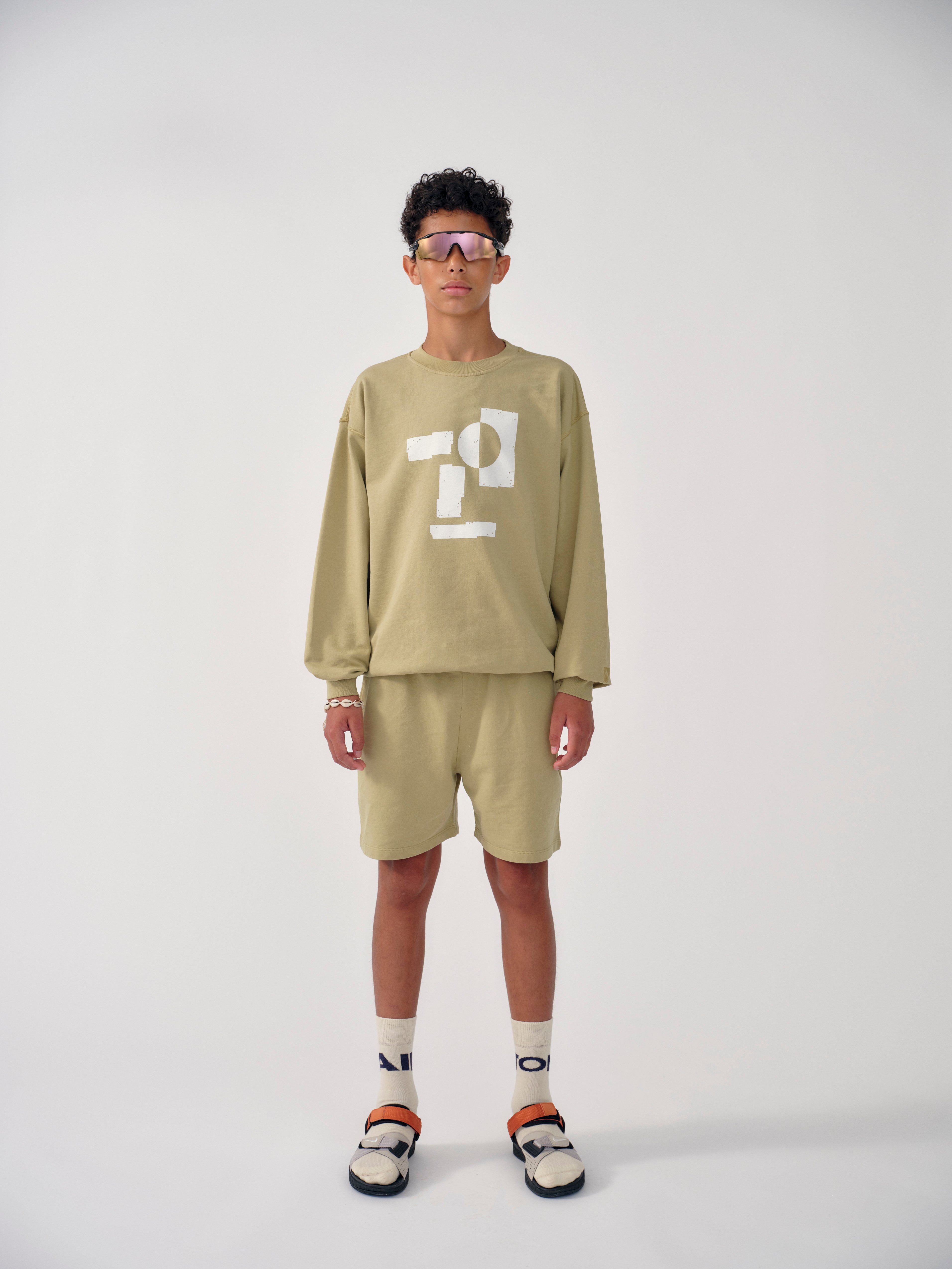 Main Story UK Kid's Oversized Sweatshirt Tan White | BIEN BIEN bienbienshop.com