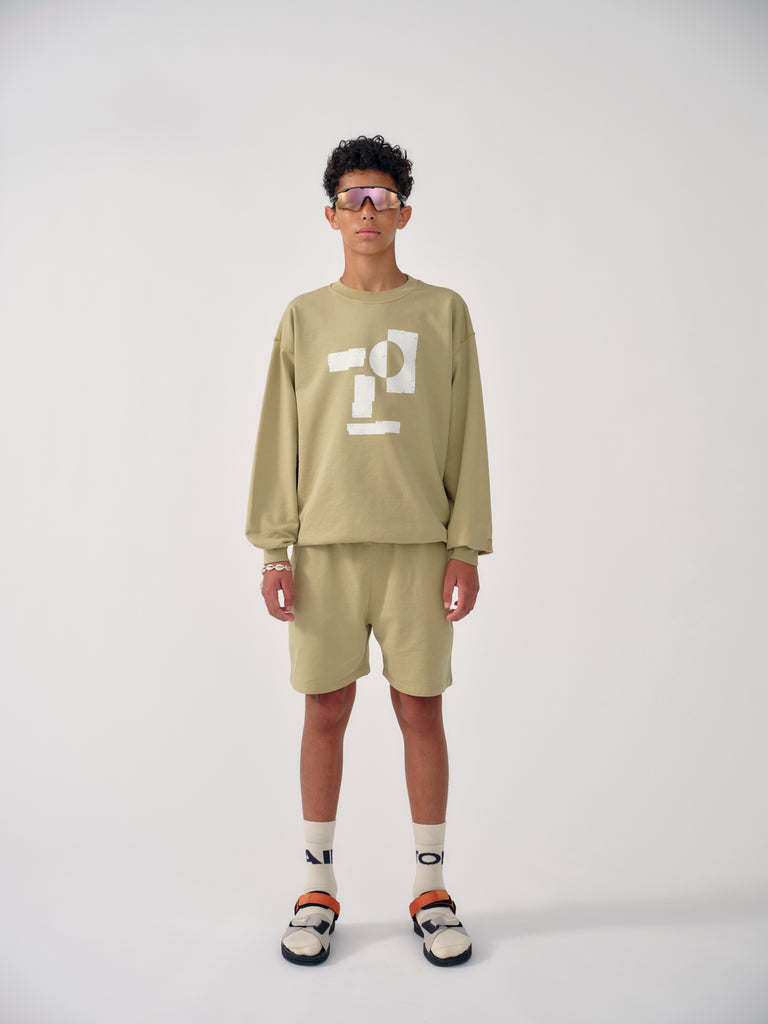 Main Story UK Kid's Oversized Sweatshirt Tan White | BIEN BIEN bienbienshop.com