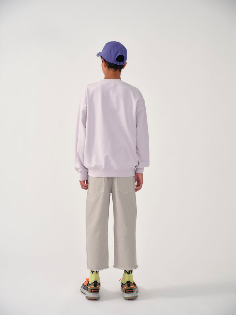 Main Story UK Kid's Cut Jean Moon | Frayed Raw Edge Elastic Pull-on Denim Off-white Stone  | BIEN BIEN bienbienshop.com