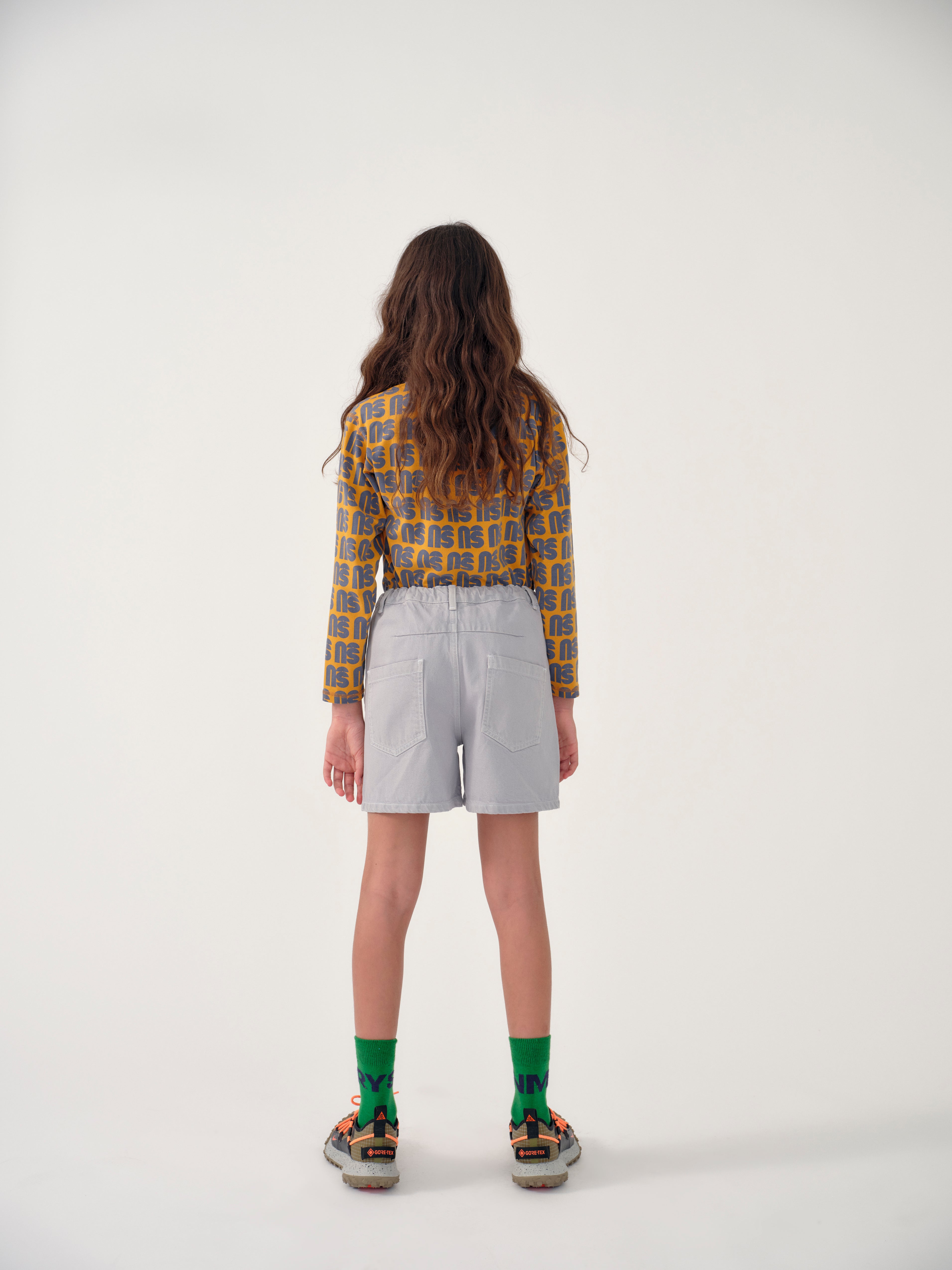 Main Story UK Kid's Mid-Calf Typeface Sock Green & Black | BIEN BIEN bienbienshop.com