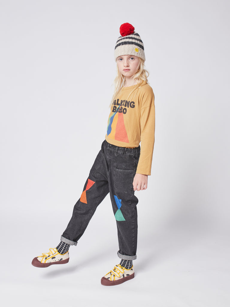NEW Bobo Choses Doggie Canvas Kid's Velcro Strap Trainers/Sneakers/Tennis Shoes Ivory/Jet Stream | BIEN BIEN bienbienshop.com