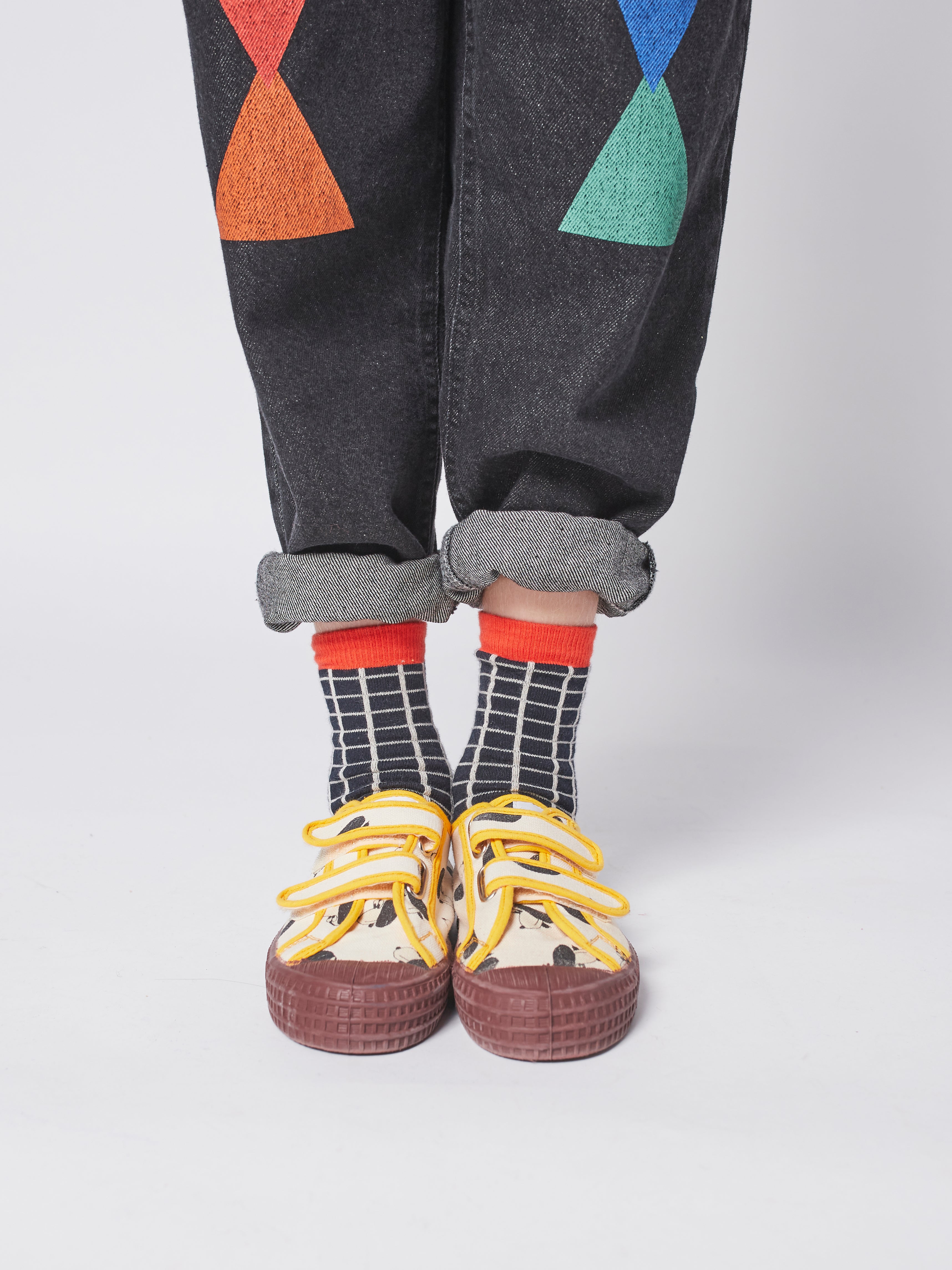 NEW Bobo Choses Doggie Canvas Kid's Velcro Strap Trainers/Sneakers/Tennis Shoes Ivory/Jet Stream | BIEN BIEN bienbienshop.com
