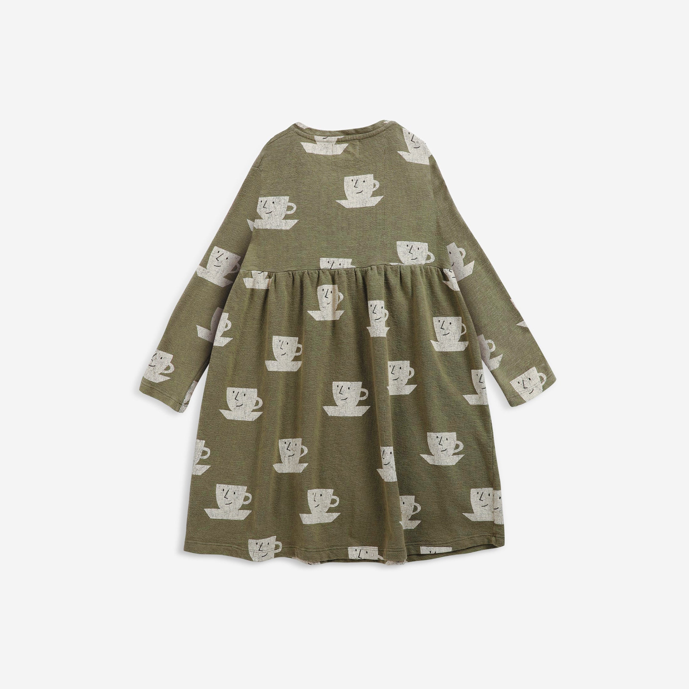 NEW Bobo Choses Cup of Tea Kids Dress Dark Green | BIEN BIEN bienbienshop.com