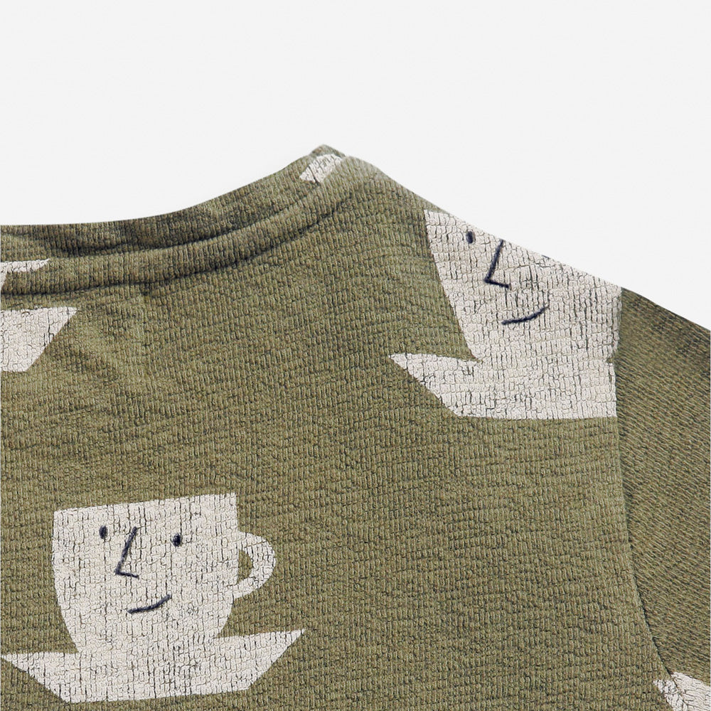 NEW Bobo Choses Cup of Tea Kids Dress Dark Green | BIEN BIEN bienbienshop.com