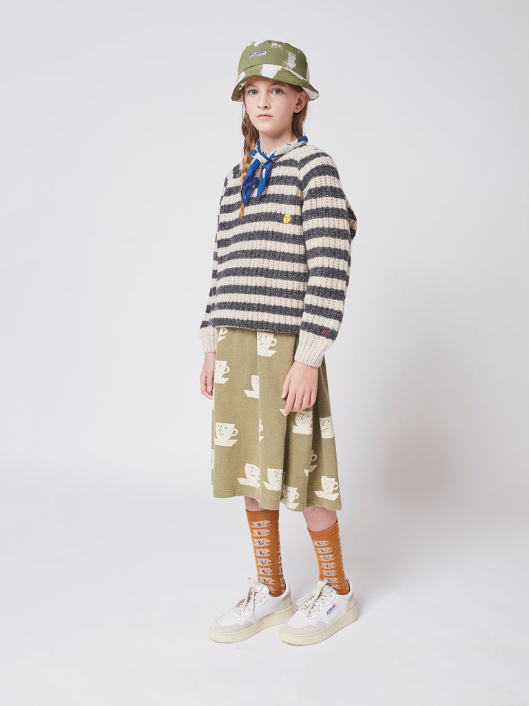 NEW Bobo Choses Cup of Tea Kid's Long Sock Light Brown Tan | BIEN BIEN bienbienshop.com