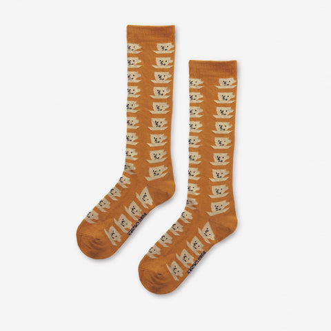 NEW Bobo Choses Cup of Tea Kid's Long Sock Light Brown Tan | BIEN BIEN bienbienshop.com