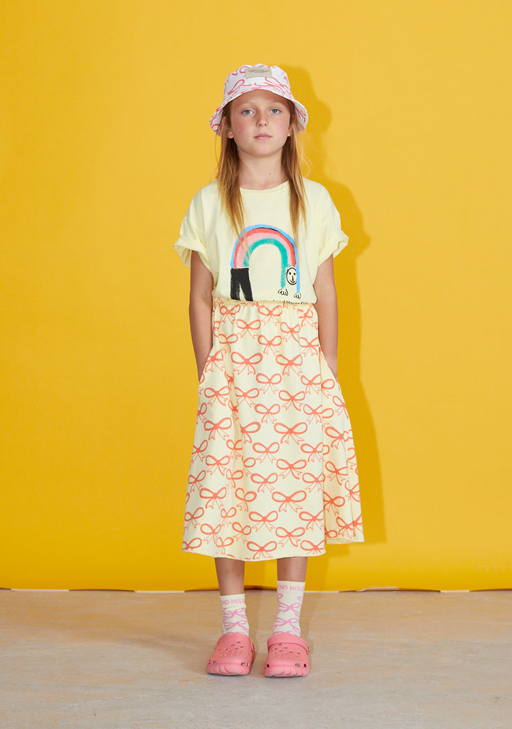 NEW Weekend House Kids Flared Pink Bows Children's Skirt Soft Yellow | BIEN BIEN bienbienshop.com
