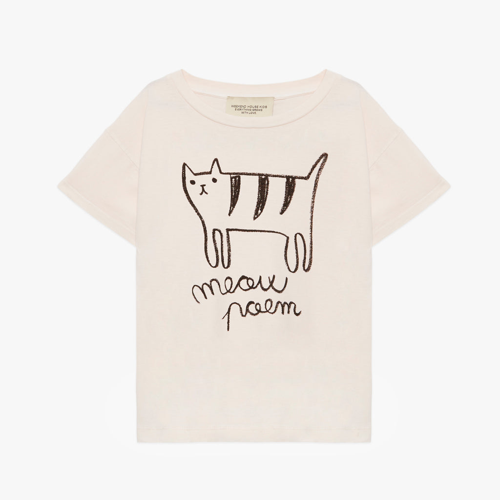 NEW Weekend House Kids Cat Kid's Short Sleeve Tee Soft Peach | BIEN BIEN bienbienshop.com