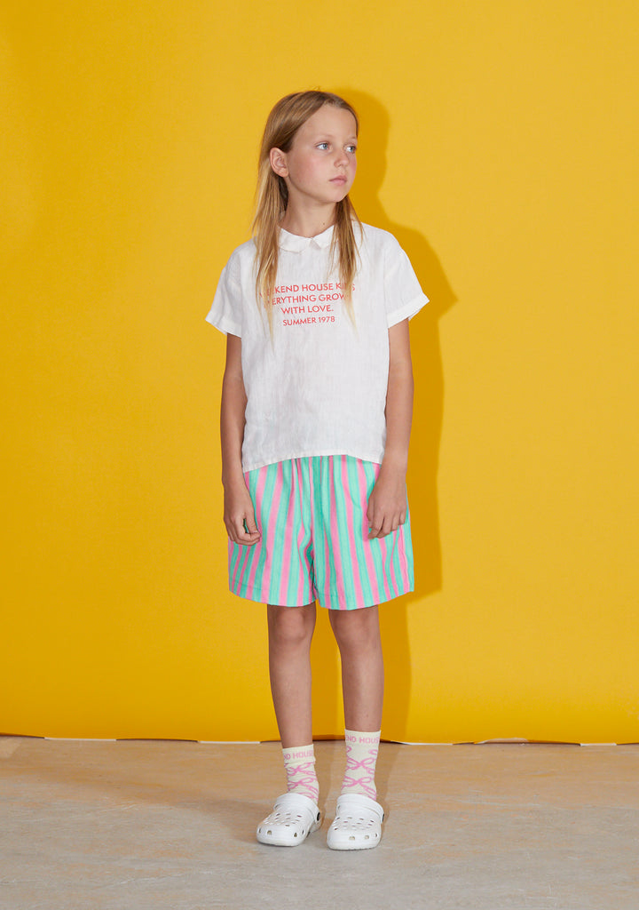 NEW Weekend House Kids Object Kid's Linen Short Sleeve Tee White | BIEN BIEN bienbienshop.comNEW Weekend House Kids Object Kid's Linen Short Sleeve Shirt Soft Pink | BIEN BIEN bienbienshop.com