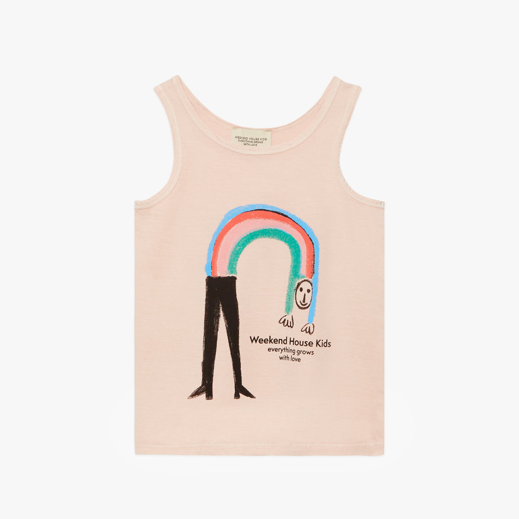 NEW Weekend House Kids Rainbow Kid's Sleeveless Tank Top Dusty Pink | BIEN BIEN bienbienshop.com