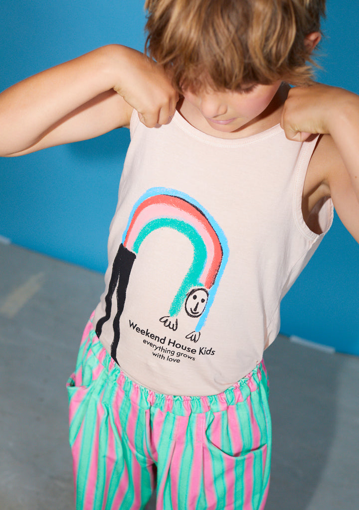 NEW Weekend House Kids Rainbow Kid's Sleeveless Tank Top Dusty Pink | BIEN BIEN bienbienshop.com