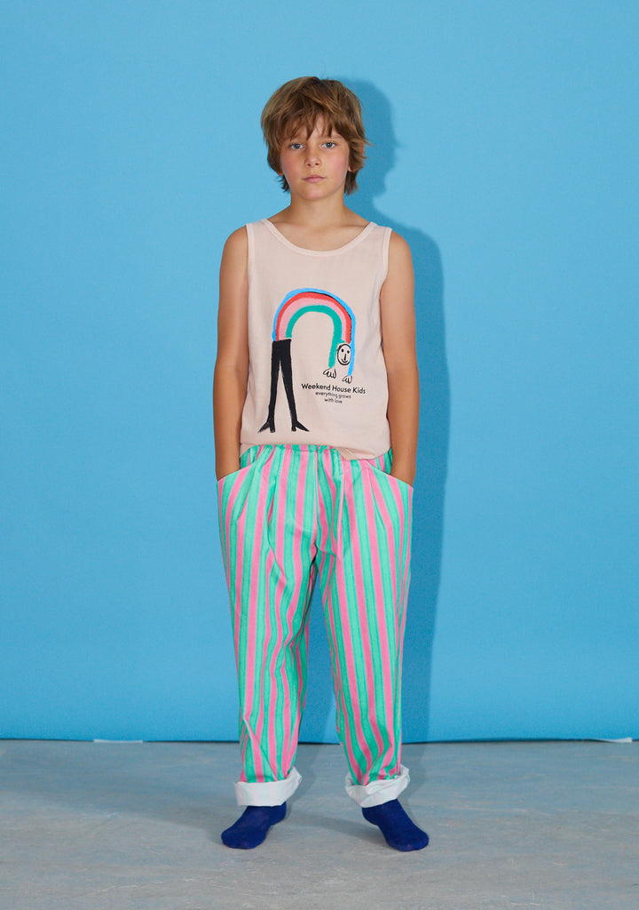 NEW Weekend House Kids Rainbow Kid's Sleeveless Tank Top Dusty Pink | BIEN BIEN bienbienshop.com