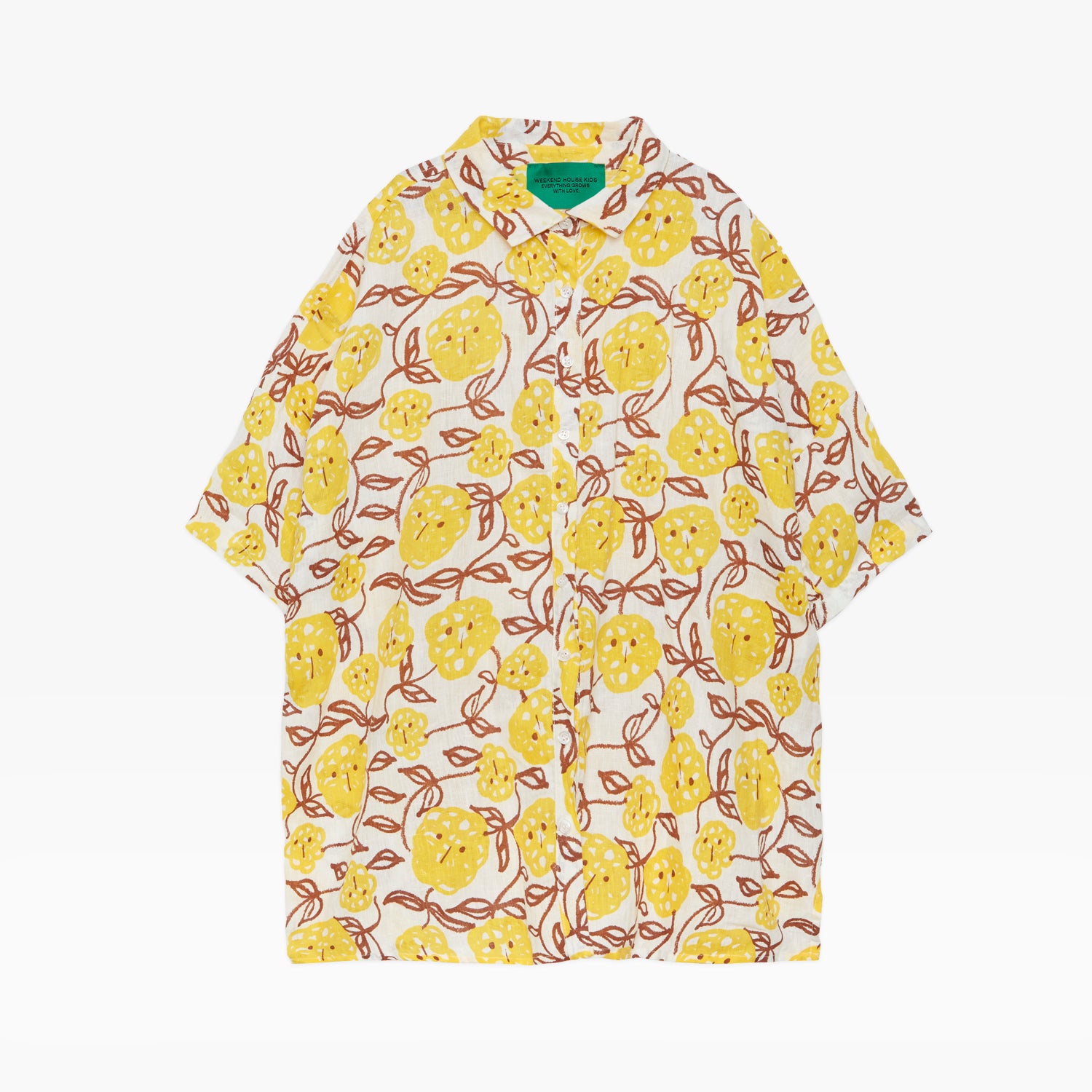 NEW Weekend House Kids Mimosa Kid's Oversized Linen Shirt Yellow Lemon | BIEN BIEN bienbienshop.com