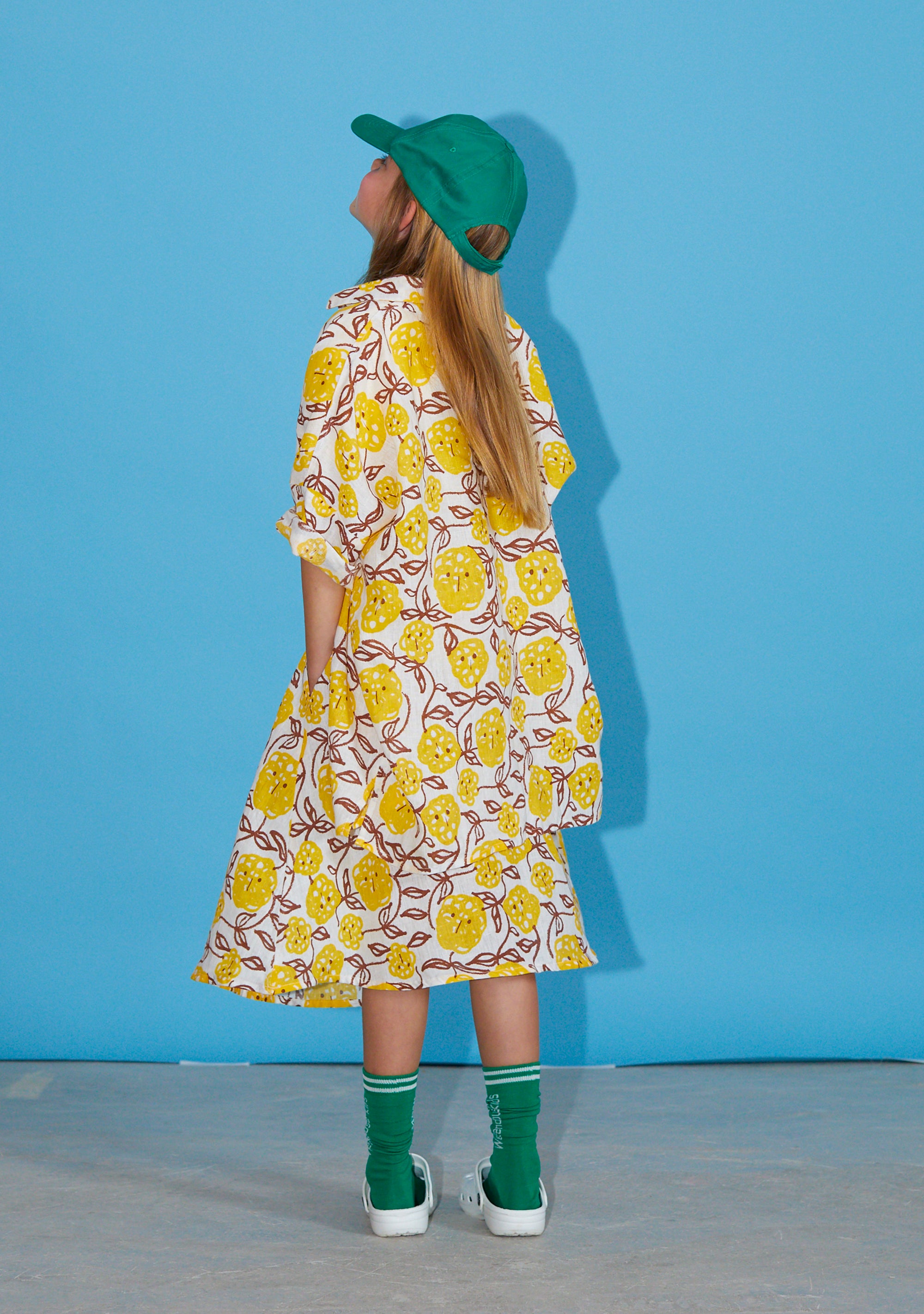 NEW Weekend House Kids Mimosa Kid's Oversized Linen Shirt Yellow Lemon | BIEN BIEN bienbienshop.com