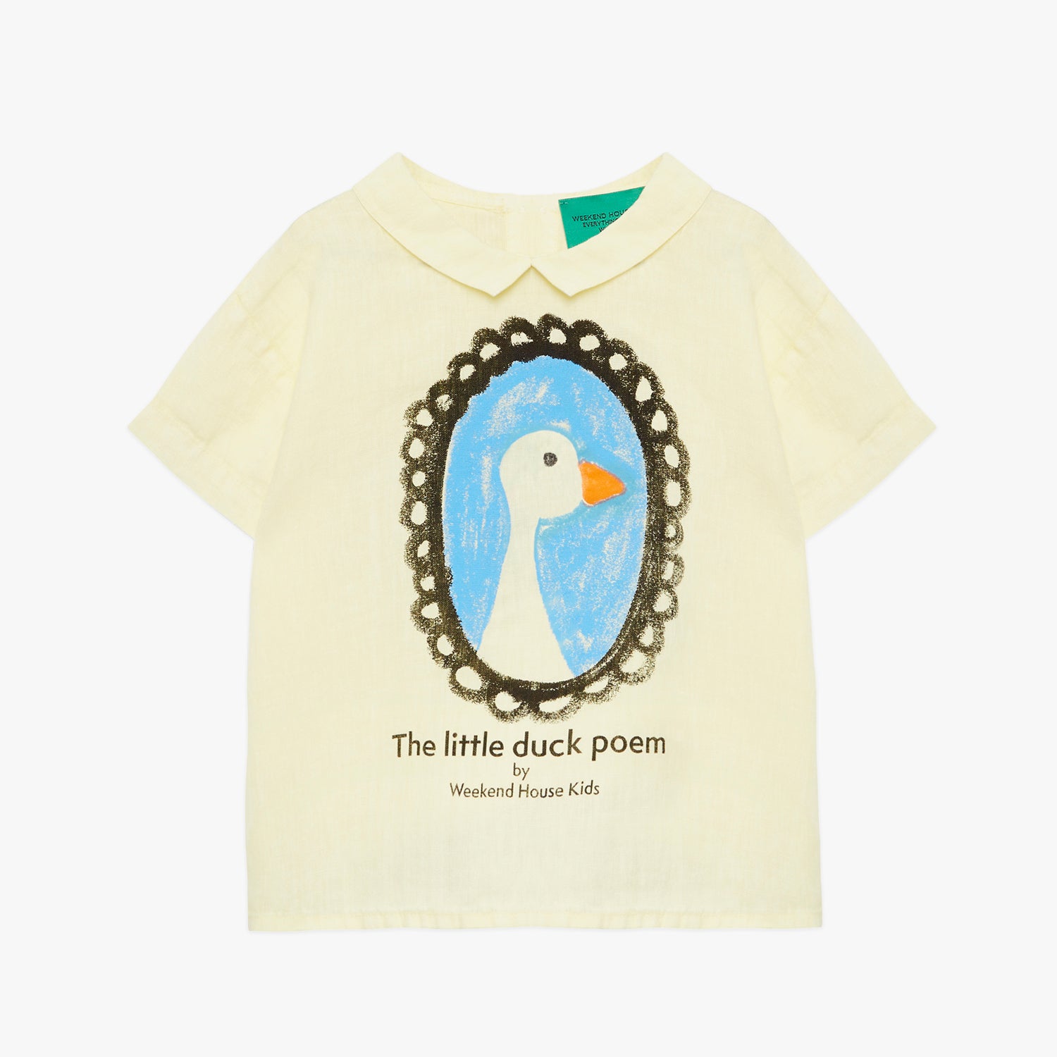 NEW Weekend House Kids Duck Kid's Linen Short Sleeve Tee Soft Yellow | BIEN BIEN bienbienshop.com