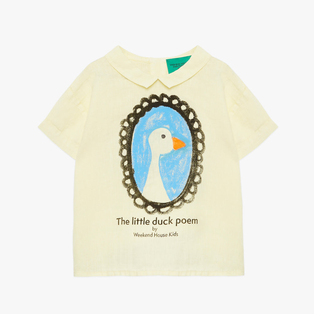 NEW Weekend House Kids Duck Kid's Linen Short Sleeve Tee Soft Yellow | BIEN BIEN bienbienshop.com