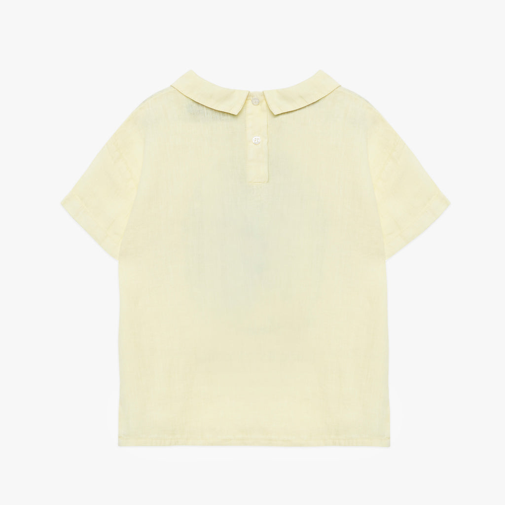 NEW Weekend House Kids Duck Kid's Linen Short Sleeve Tee Soft Yellow | BIEN BIEN bienbienshop.com
