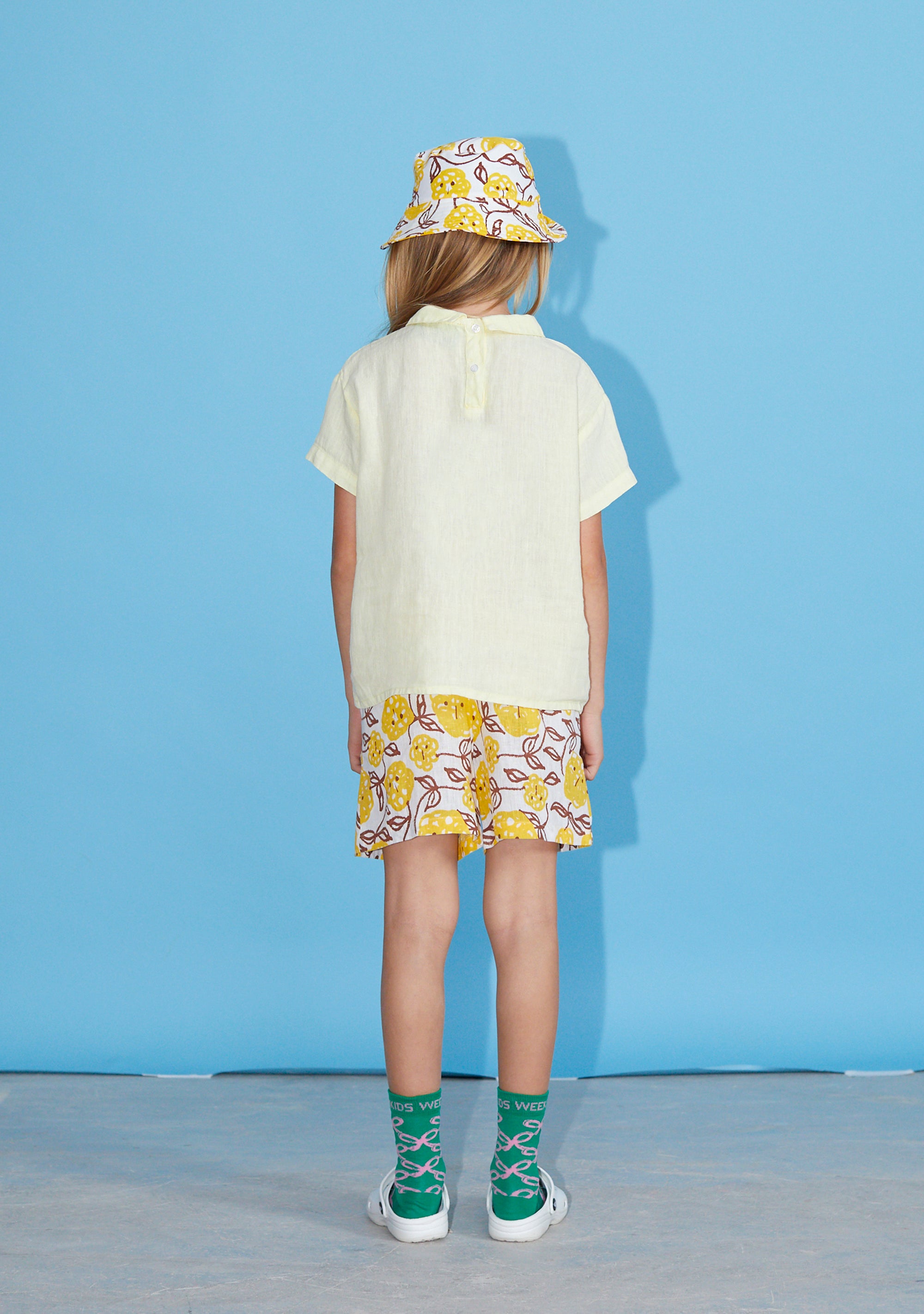 NEW Weekend House Kids Duck Kid's Linen Short Sleeve Tee Soft Yellow | BIEN BIEN bienbienshop.com