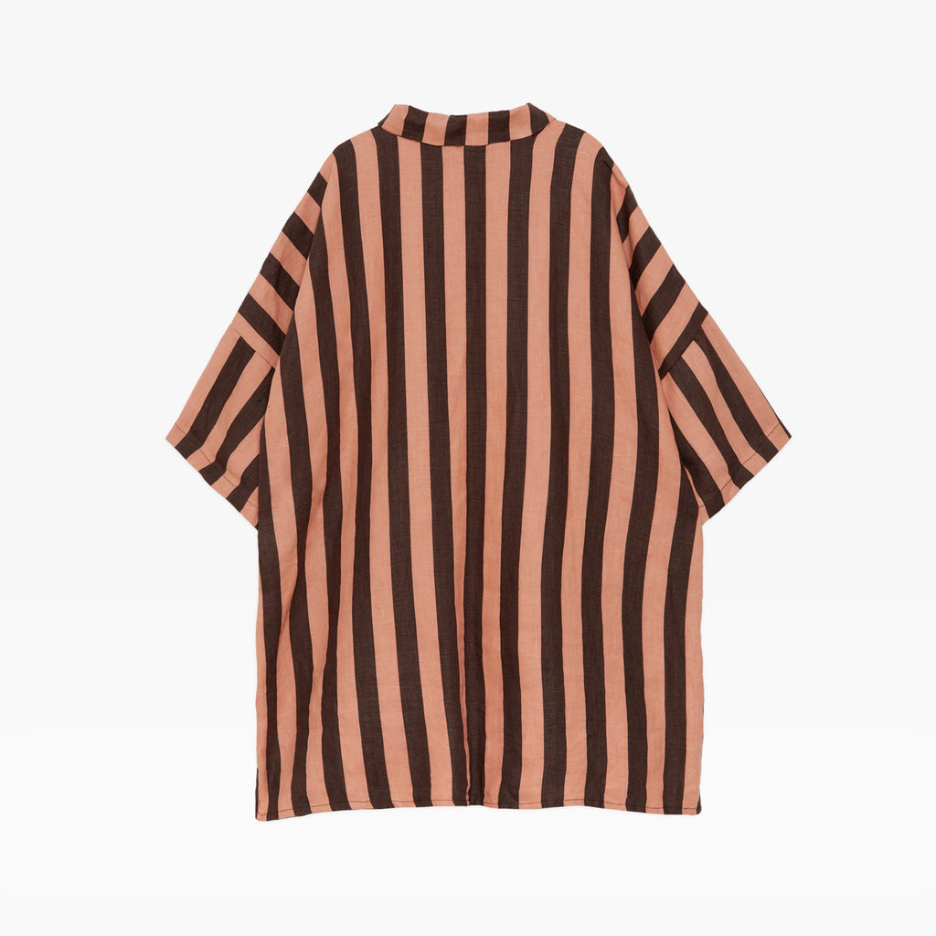 NEW Weekend House Kids Stripes Kid's Linen Oversized Shirt Brown/Pink | BIEN BIEN bienbienshop.com