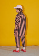 NEW Weekend House Kids Stripes Kid's Linen Oversized Shirt Brown/Pink | BIEN BIEN bienbienshop.com