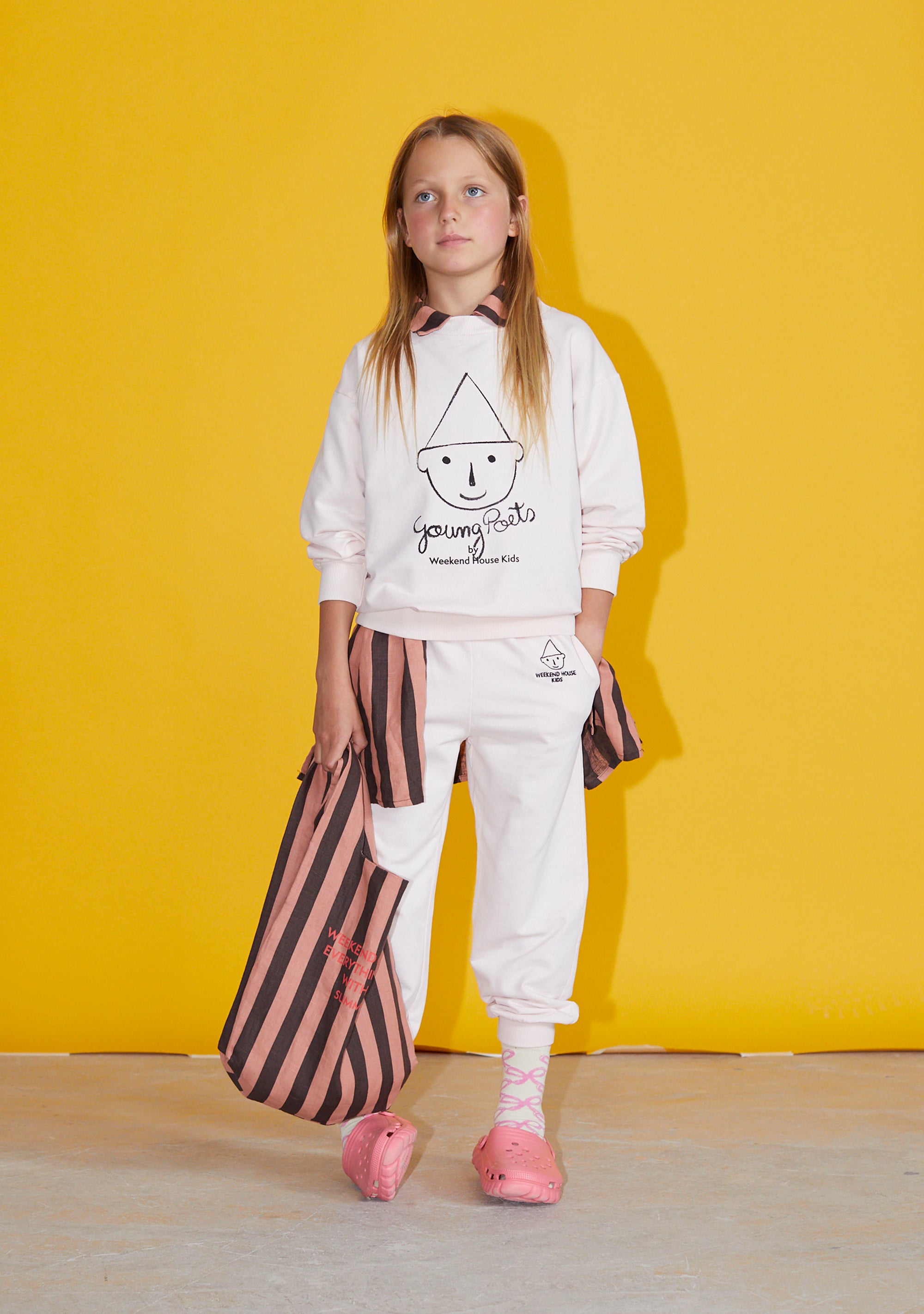 NEW Weekend House Kids Stripes Kid's Linen Oversized Shirt Brown/Pink | BIEN BIEN bienbienshop.com