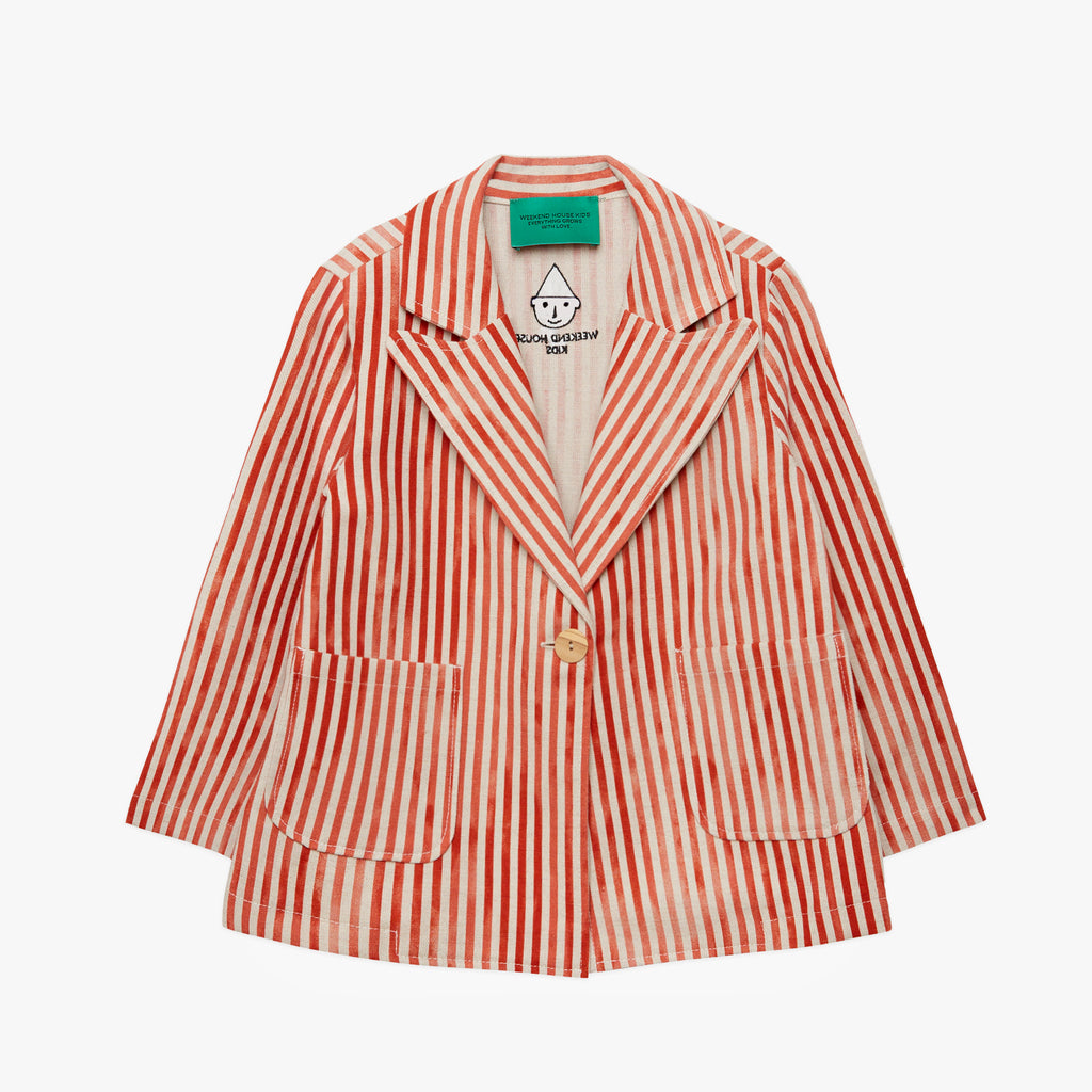NEW Weekend House Kids Oversized Linen Kid's Jacket Red White Stripe | BIEN BIEN bienbienshop.com