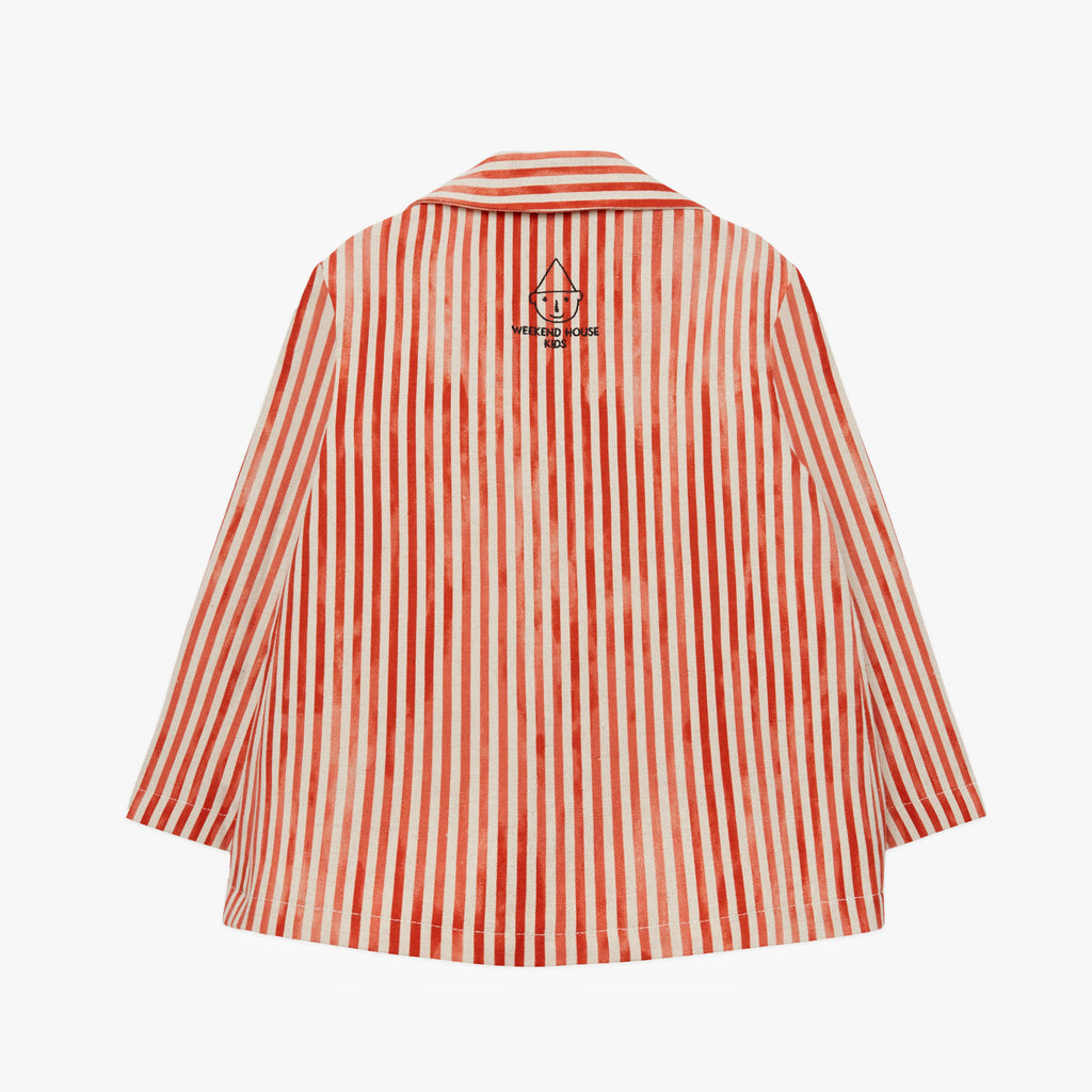 NEW Weekend House Kids Oversized Linen Kid's Jacket Red White Stripe | BIEN BIEN bienbienshop.com