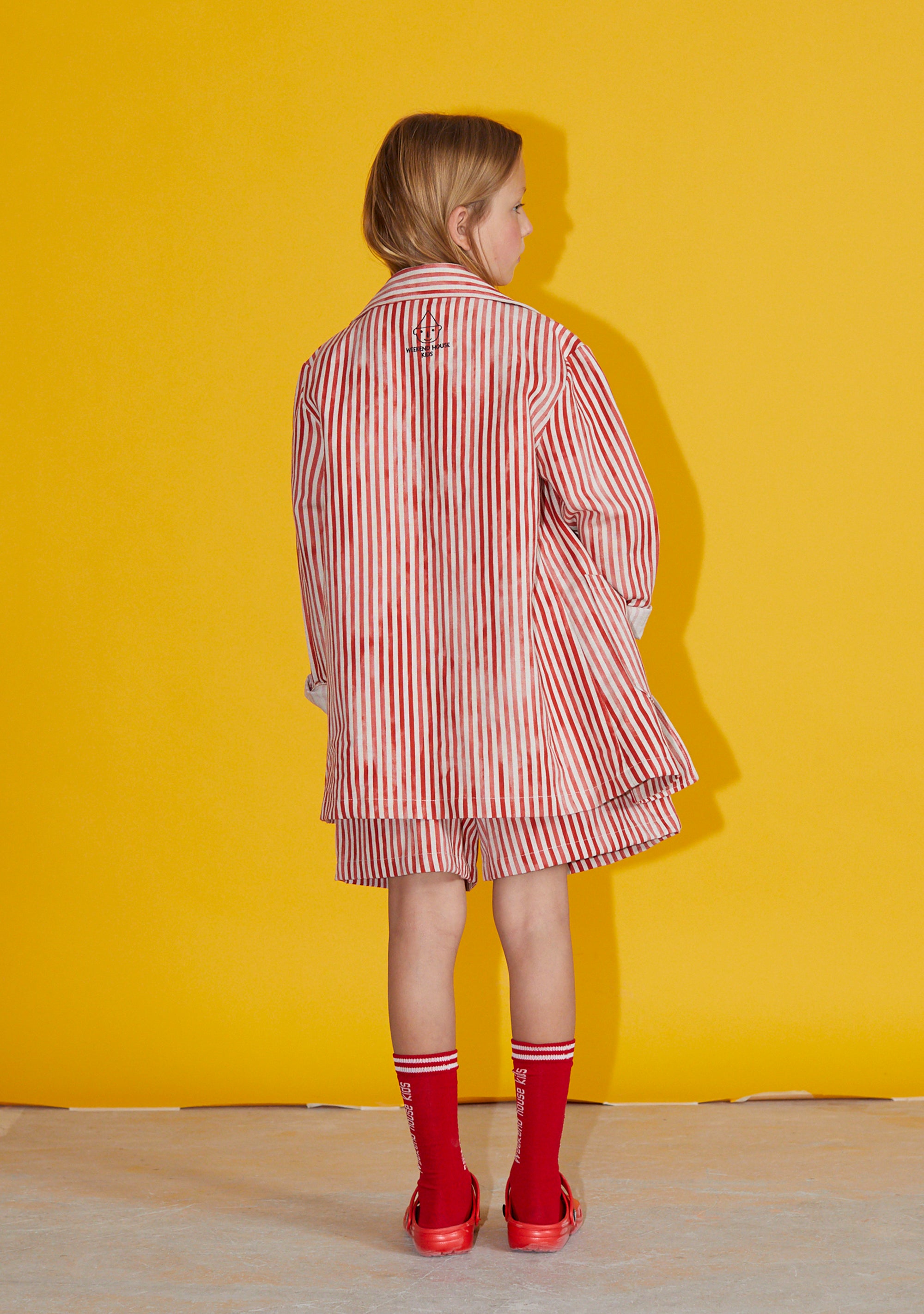 NEW Weekend House Kids Oversized Linen Kid's Jacket Red White Stripe | BIEN BIEN bienbienshop.com