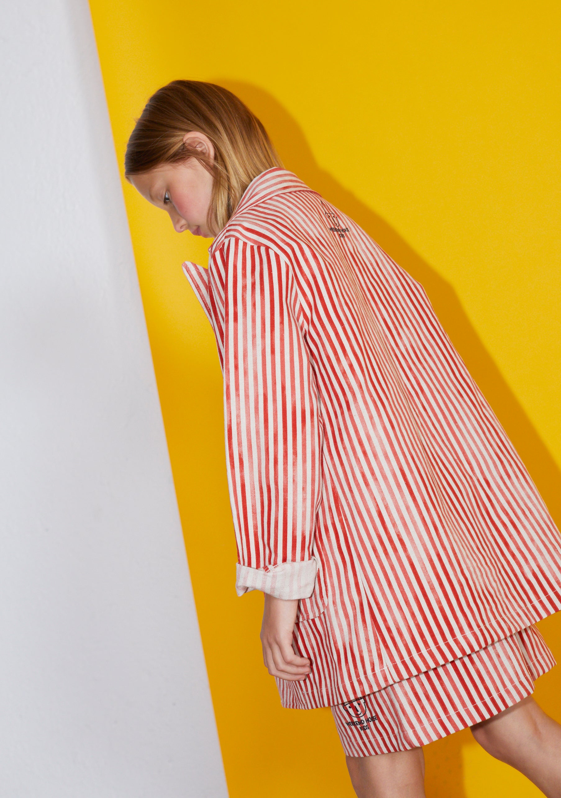 NEW Weekend House Kids Oversized Linen Kid's Jacket Red White Stripe | BIEN BIEN bienbienshop.com