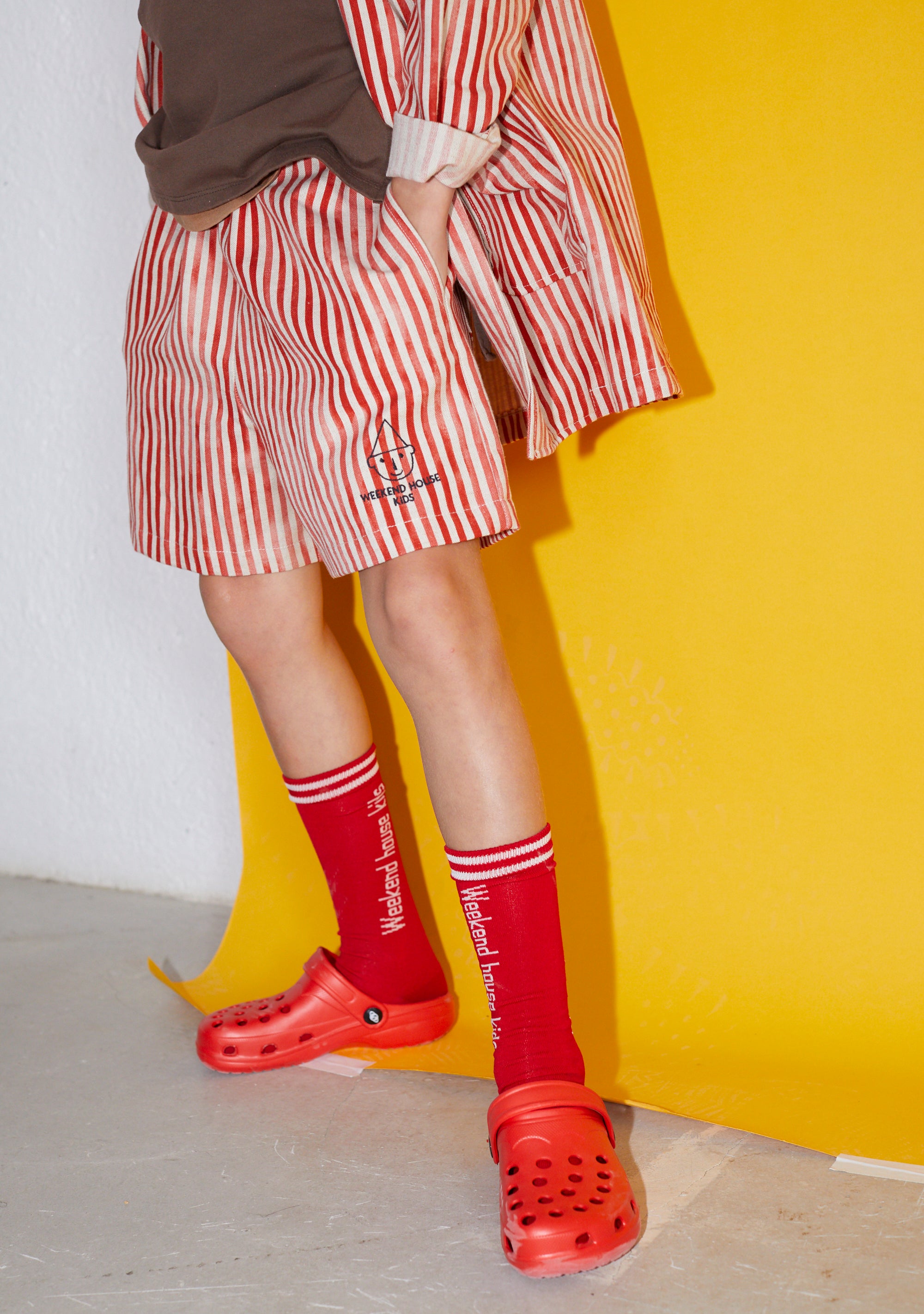 NEW Weekend House Kids Oversized Linen Kid's Jacket Red White Stripe | BIEN BIEN bienbienshop.com