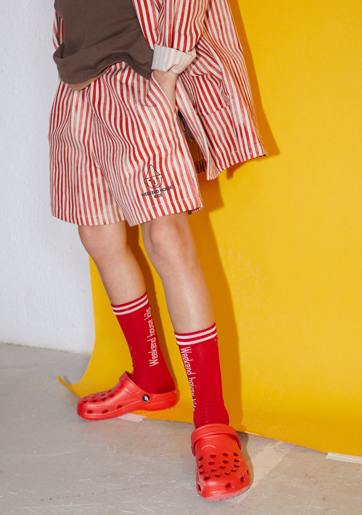 NEW Weekend House Kids Oversized Linen Kid's Jacket Red White Stripe | BIEN BIEN bienbienshop.com