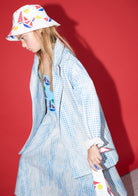 NEW Weekend House Kids Oversized Linen Kid's Jacket Blue White Check | BIEN BIEN bienbienshop.com