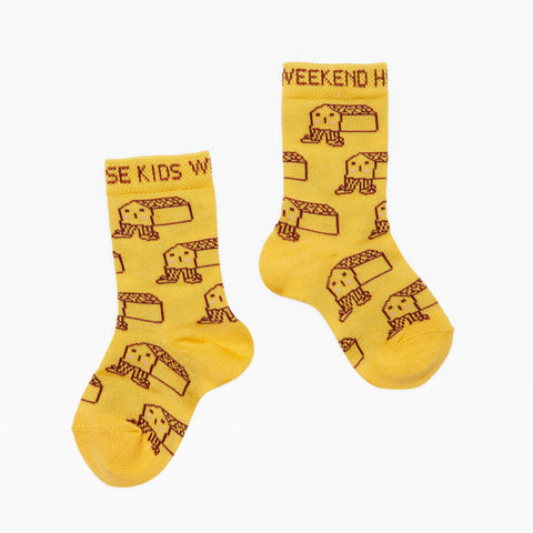 NEW Weekend House Kids House Kid's Socks Yellow Brown | BIEN BIEN bienbienshop.com