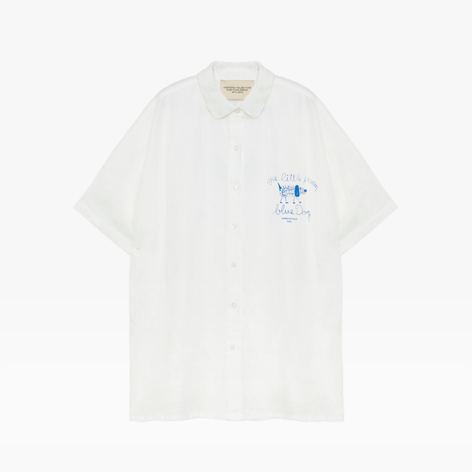 NEW Weekend House Kids Dog Kid's Tencel Oversized Shirt White/Blue | BIEN BIEN bienbienshop.com