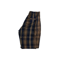 Arch & Line Madras Unisex Kid's Shorts Navy/Brown Check  |  BIEN BIEN www.bienbienshop.com