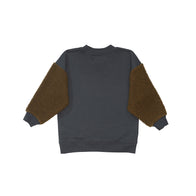 Bacabuche Sherpa Sleeve Fleece Pullover Black/Olive | BIEN BIEN www.bienbienshop.com