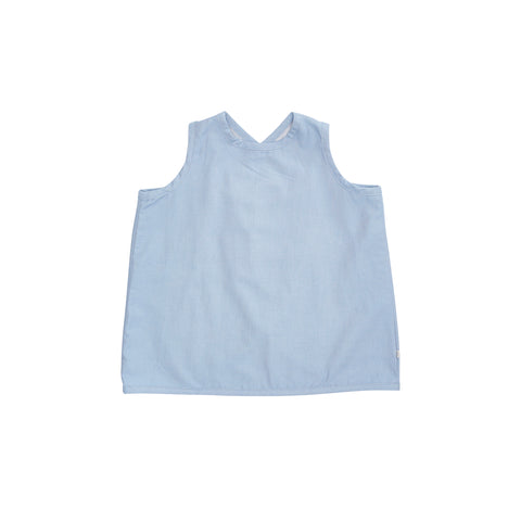 Bacabuche Cross Back Baby & Kid's Tank in Light Denim | BIEN BIEN www.bienbienshop.com