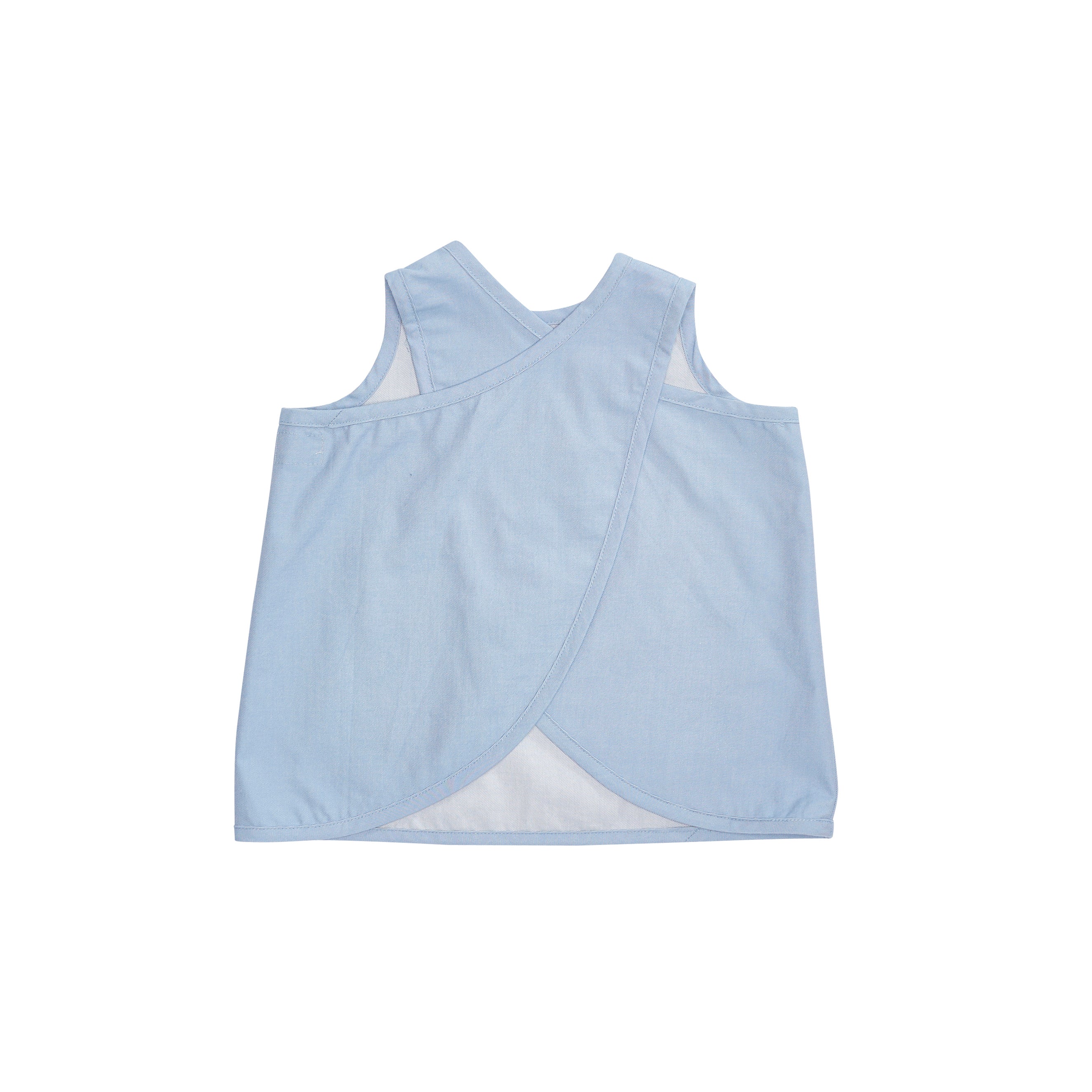 Bacabuche Cross Back Baby & Kid's Tank in Light Denim | BIEN BIEN www.bienbienshop.com