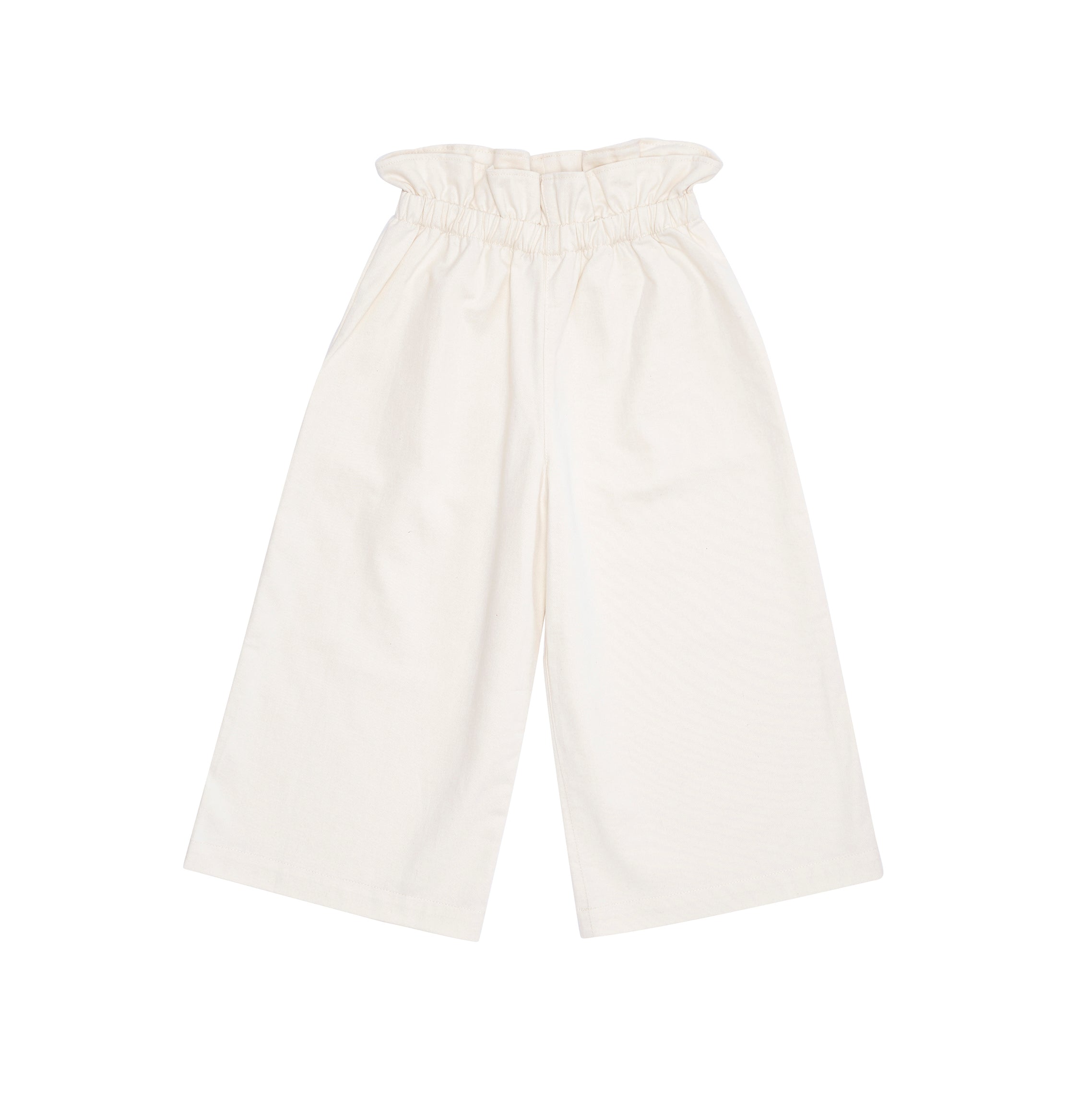 Bacabuche Paper Bag Kid's Trouser Ivory Bleached Denim | BIEN BIEN www.bienbienshop.com