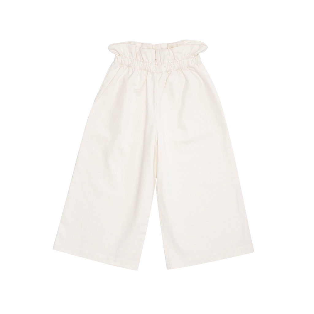 Bacabuche Paper Bag Kid's Trouser Ivory Bleached Denim | BIEN BIEN www.bienbienshop.com