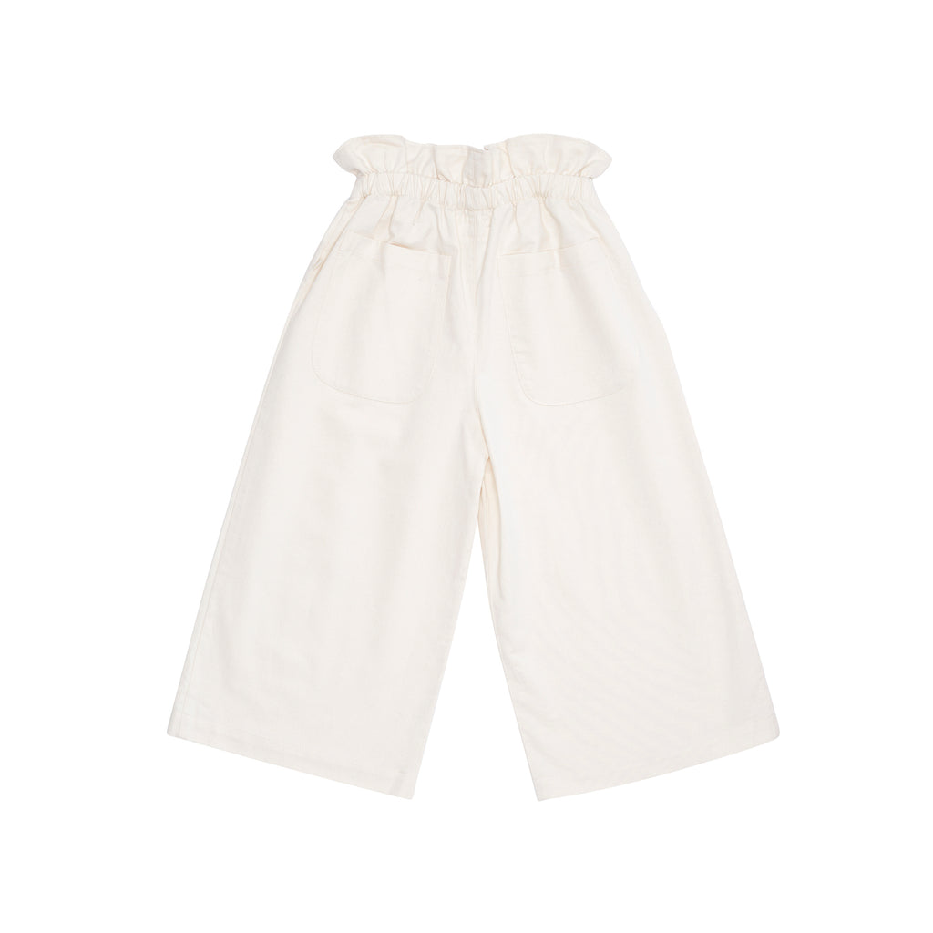 Bacabuche Paper Bag Kid's Trouser Ivory Bleached Denim | BIEN BIEN www.bienbienshop.com