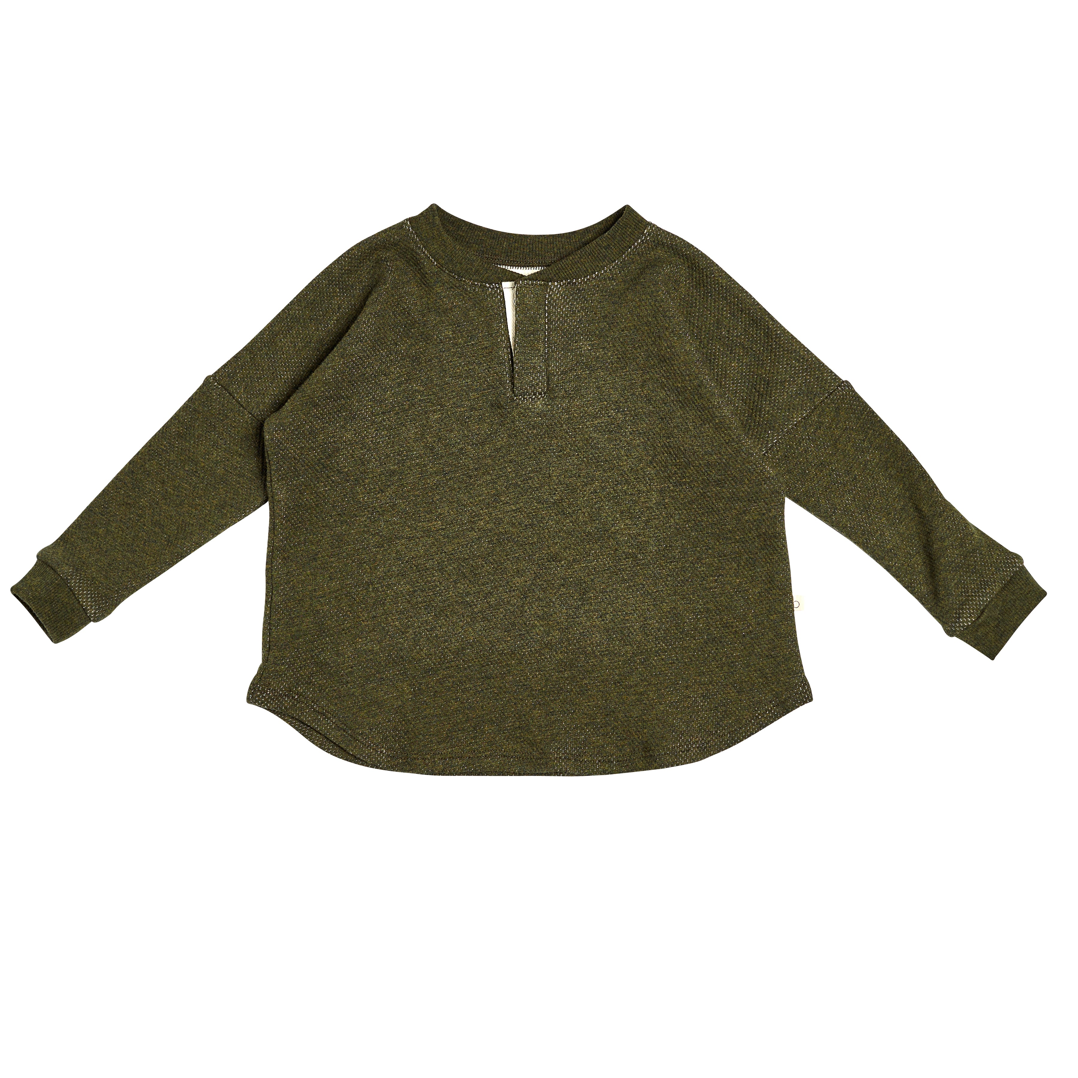 Bacabuche Melange Mesh Baby & Kid's Henley Forest Green | BIEN BIEN